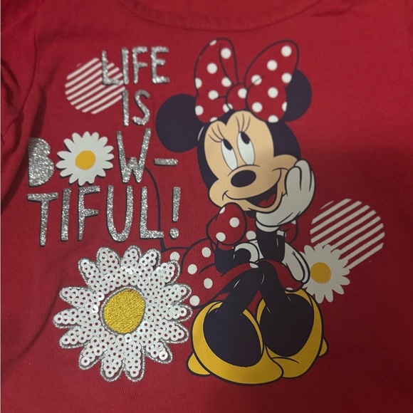 Disney Red Short Sleeve Tees with Graphic Designs - Picture 2 of 4